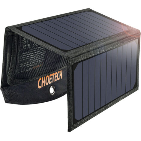 Chargeur solaire pliable USB 19W 2xUSB noir (1/5)