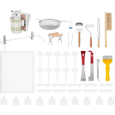 Kit apiculteur - Wiesenfield - Enfumoir avec bouclier thermique, anse et fond perforé -  3 lève cadres