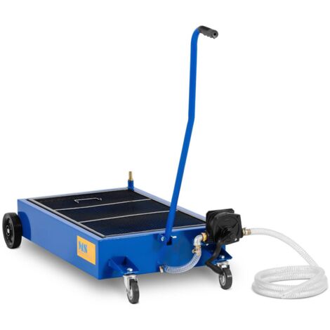 MSW – Bac de vidange d'huile 65 l – Pompe manuelle pour vidange rapide – Acier thermolaqué – Conception mobile avec roues et poignée pliable (1/6)