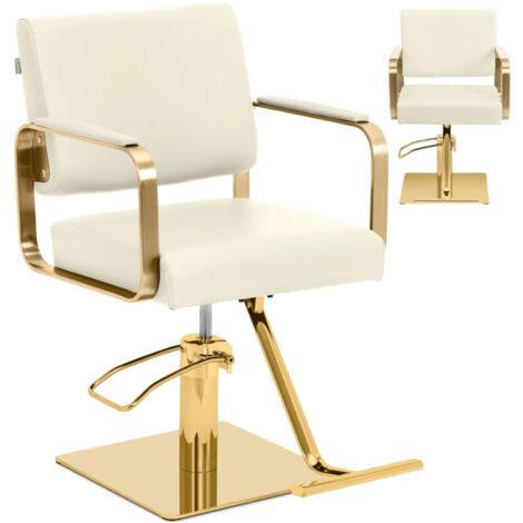 Fauteuil de coiffure ergonomique avec repose-pieds – Hauteur réglable 50-66 cm – Revêtement en similicuir facile à nettoyer – Acier inoxydable – Physa (1/5)