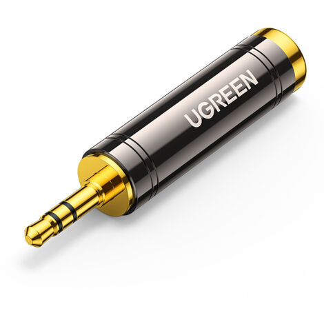 Adaptateur audio 3,5 mm (mâle) vers mini-jack 6,35 mm (femelle) gris (1/5)