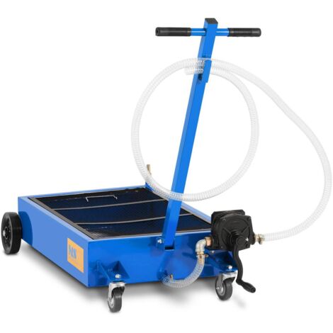 MSW – Bac de vidange d'huile 55 l – Pompe manuelle avec débit 20 l/min – Grille de protection pour éviter éclaboussures – Pour ateliers de mécanique (1/6)
