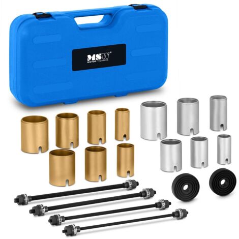 MSW – Coffret extracteur de roulement de roue 27 pièces – Acier avec traitement anti-corrosion – 20 douilles de pression – Valise de transport