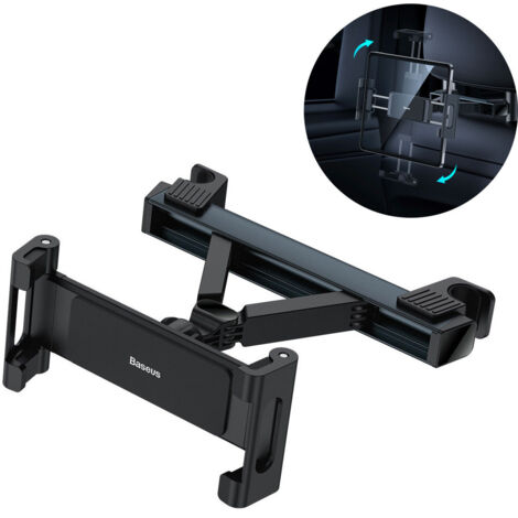 Support appui-tête voiture JoyRide Pro pour téléphone et tablette, noir (1/5)