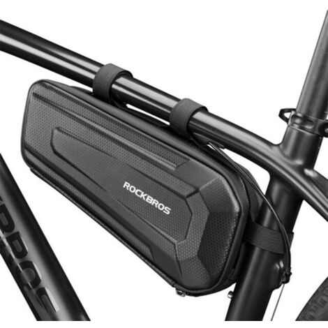 Sacoche de vélo rigide et étanche montée sur cadre 1,5 L noire (1/5)
