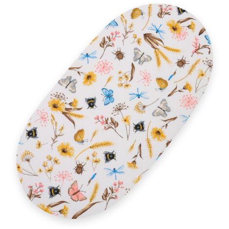 Drap en coton pour couffin, poussette gondole Boho, 75x35 cm - Prairie d'été (1/3)