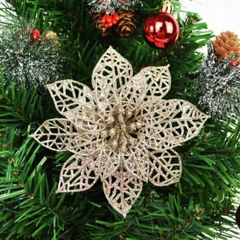 Étoile de Bethléem pour sapin de Noël, lot de 6 fleurs [SE-GB13] (1/5)