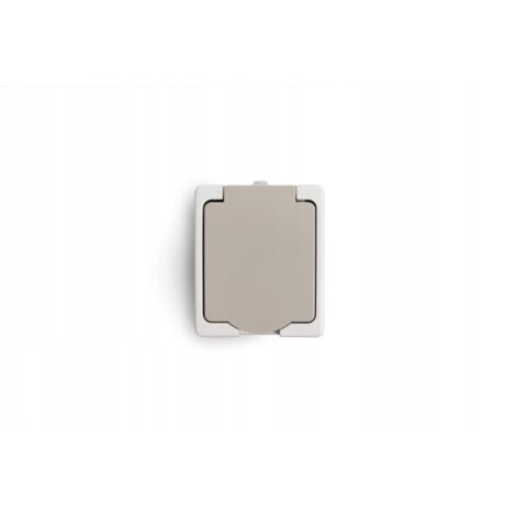 Prise iLuve AQUALUX grise NT 1X Z/U avec rabat IP54 Bornes à vis 744328 (1/2)