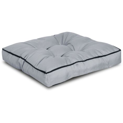 Coussin de jardin, bord haut passepoilé, 50 x 50 cm, gris foncé