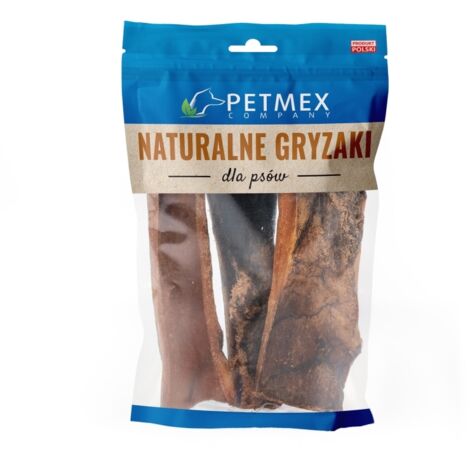 Friandise à mâcher naturelle pour chiens : peau de cerf séchée de 15 cm, Petmex, 100 g (1/2)