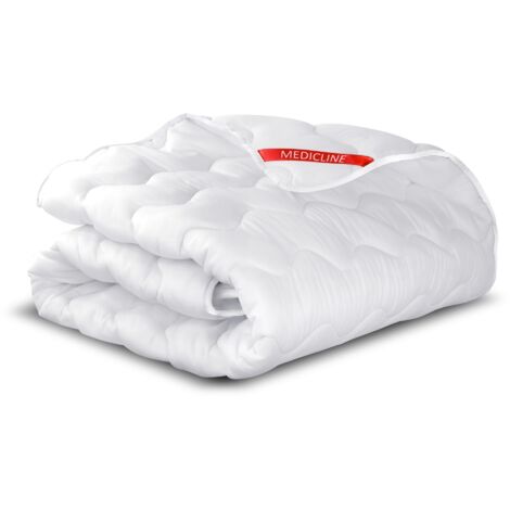 Couette 160x200 cm toutes saisons – Microfibre matelassée – Garnissage 100% billes de silicone – Tissu antiallergique et respirant