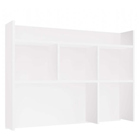 Topeshop – Rallonge de bureau 100 cm blanc mat – 4 étagères – Panneaux de particules mélaminés – Agencement pratique pour documents