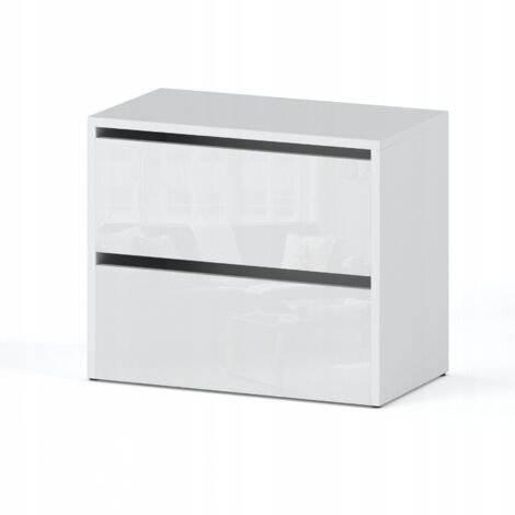 Meuble à chaussures avec siège 60 cm – Blanc brillant – Étagère 3 niveaux avec 6 tiroirs – Matériau résistant aux rayures (1/2)
