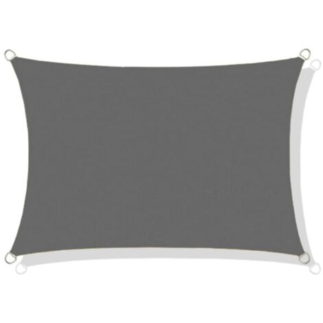 Voile d'ombrage imperméable en nylon, 3 x 5 m, grise (1/5)