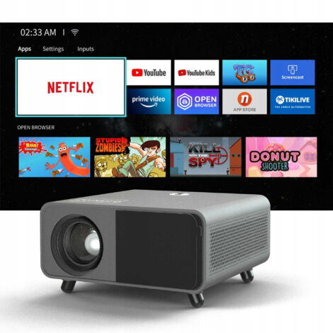 Vidéoprojecteur Full HD 1920x1080p – Luminosité 550 Ansi Lumen – WiFi 2,4/5 GHz – Autofocus et Autokeystone 4D (1/5)