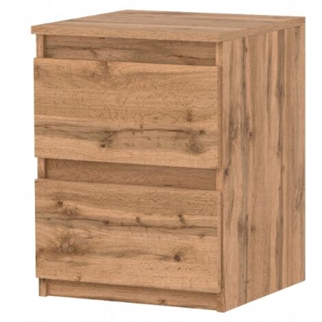 Table de chevet mezzanine 40 cm en chêne wotan, grande table de chevet pour la chambre (1/5)