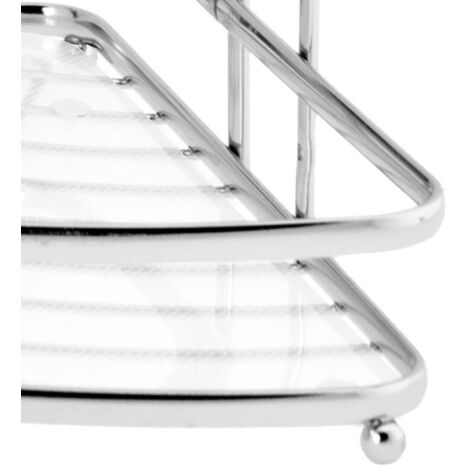 Étagère d'angle de salle de bain pour douche 2P Blanca chromée (1/2)