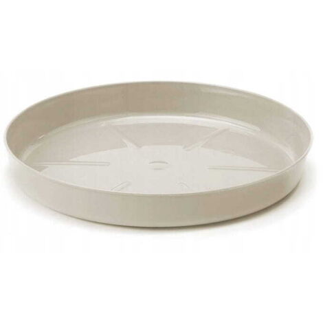 Soucoupe pour pot de fleurs taupe 19,7 x 2,9 cm, en plastique (1/2)