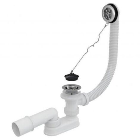 Siphon de baignoire, chromé (1/2)