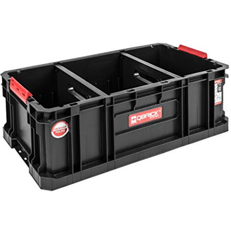 Qbrick – Boite de rangement pour outils – 2 compartiments – Dimensions 526 x 307 x 195 mm – Pour espaces confinés et chantiers humides (1/7)