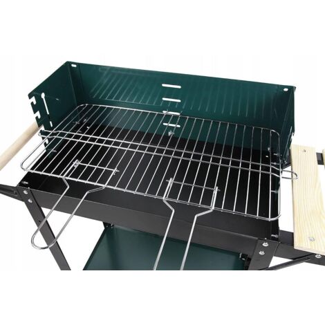 Barbecue de jardin au charbon de bois avec étagères sur roues (1/5)