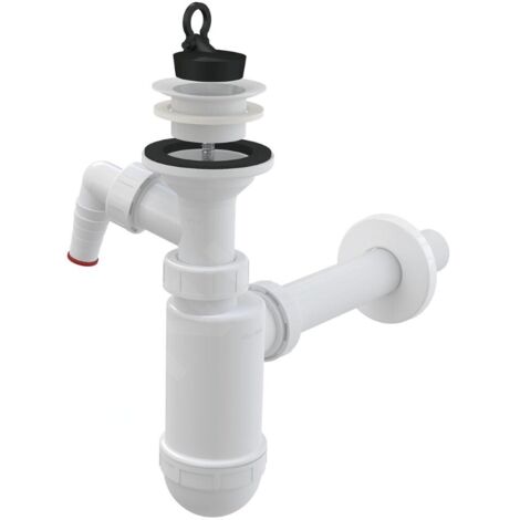 SIPHON DE LAVAGE DN32 AVEC RACCORD, FILTRE EN PLASTIQUE DN63 (1/2)