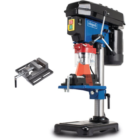 Scheppach Perceuse à colonne DP16VLS - Perceuse d’établi avec étau - 500 W - 5 Vitesses pour le bois, le métal et tous plastiques - Variable 600-2600 min-1 - Distance max 170 mm - Laser intégré