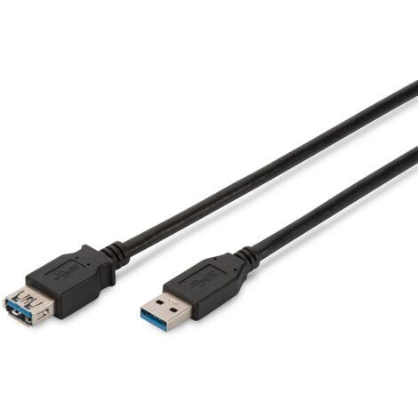 DIGITUS Câble d'extension USB 3.1 Gen.1 SuperSpeed 5 Gbit/s USB A/USB A M/F Noir 1,8 m (1/2)