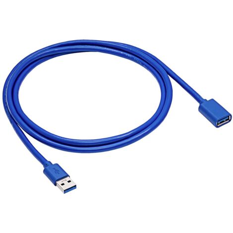 Câble d'extension USB 3.0 Akyga AK-USB-10, connecteurs A (mâle) - A (femelle), longueur 1,8 m, bleu (1/3)