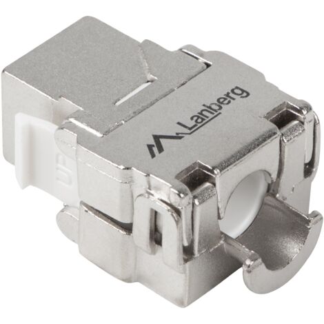 Connecteur RJ45 pour module Keystone Lanberg - LSA FTP cat.6 sans outil 180° pour boîtier de montage (1/2)