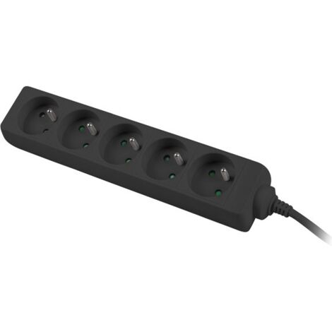 Multiprise Lanberg 1,5 m noire 5 x 230 V PL, câble en cuivre pur (1/5)