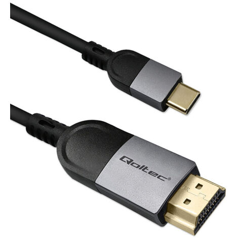 Adaptateur de câble Qoltec USB-C vers HDMI haute vitesse 4K 60 Hz 32 AWG 2 m (1/5)