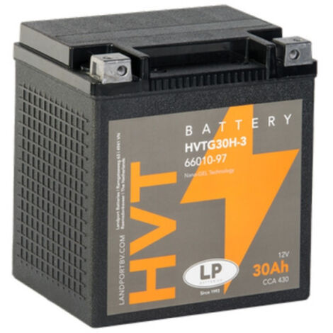Batterie gel Landport HVTG30H-3 (MH HVTG30H-3) 12 V 30 Ah 166 x 130 x 175 mm, bicylindre en V robuste, sans entretien, à électrolyte liquide (courant de démarrage accru de 430 A) (2) - Remplace GHD30H