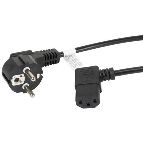 Lanberg CA-C13C-12CC-0018-BK câble d'alimentation Noir 2 m Coupleur C13 CEE7/7 (1/3)