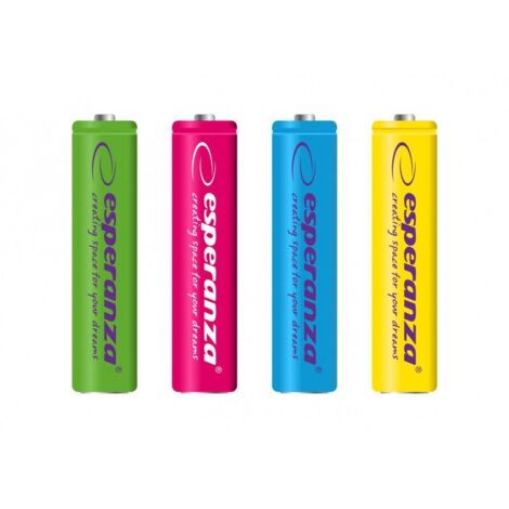Esperanza rechargeable batteries ni mh aaa 1000mah 4pcs mix of colors (1/2)