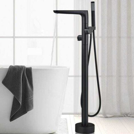 Robinet mitigeur de baignoire ilot, Caen noir mat (1/5)