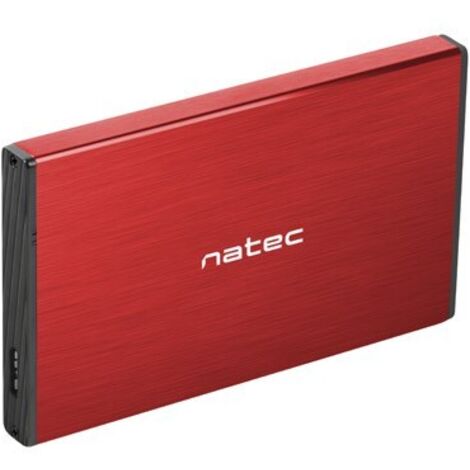 Boîtier Natec RHINO Go USB 3.0 pour disque dur/SSD SATA 2,5", rouge (1/5)