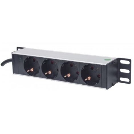 INTELLINET 25,4 CM 10ZOLL MULTIPRISE ÉLECTRIQUE 4 PRISES S 714020 (1/7)