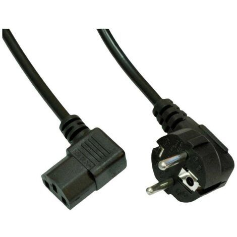 Câble d'alimentation Akyga ATX AK-PC-12A, 3 broches, coudé, IEC C13 CEE 7/7, 3 m (1/2)