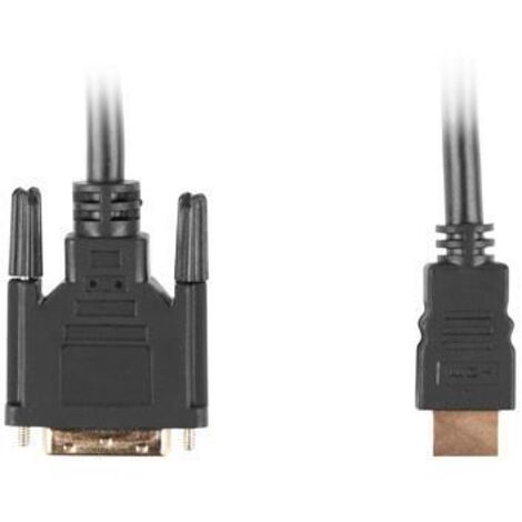 Câble adaptateur Lanberg HDMI(M) - DVI-D(M)(18+1) 1,8 m, liaison simple, contacts plaqués or, noir (1/4)