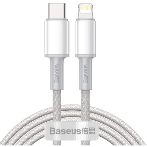 Câble USB-C pour iPhone - Charge rapide Lightning 20 W, 2 m - Blanc (1/5)