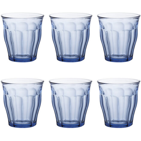 Gobelet en verre trempé 25cl – Lot de 6 gobelets Picardie marine – Résistant aux chocs thermiques – 100% recyclable – Duralex