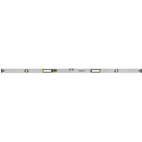 Stanley – Niveau à bulle 200 cm – Aluminium extrudé – Précision 0,5 mm/m – Fioles surdimensionnées pour visibilité – Embouts antichocs