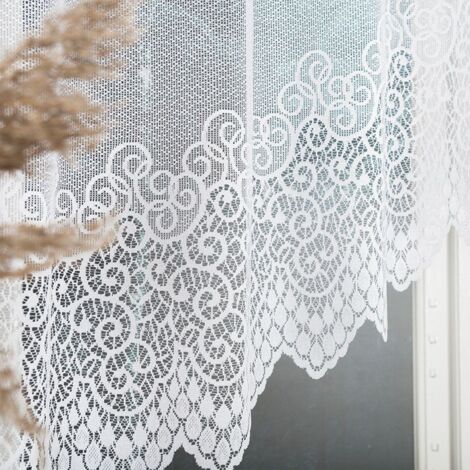 Violetta - rideau prêt à poser avec ourlet - blanc - motif classique - 250 x 120 cm (1/4)