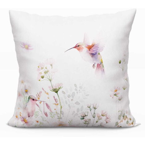 Housse de coussin décorative Polina en velours - 40 x 40 cm - rose (1/2)