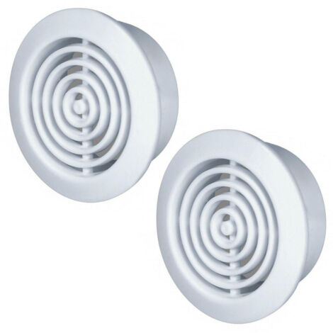Grille aération VMC 45mm – Lot de 2 – Blanc – Pour boiseries et meubles – Circulation d'air efficace – Awenta (1/3)