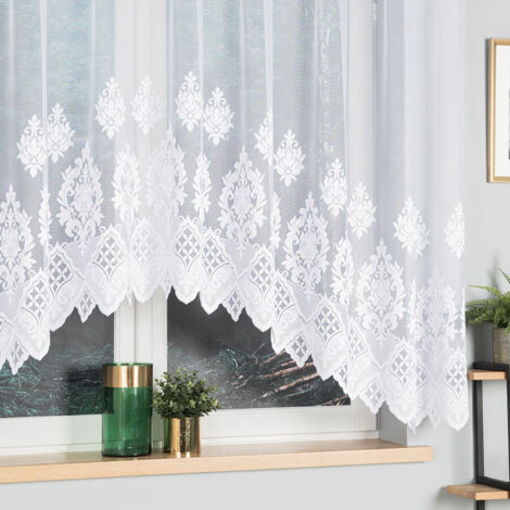Ludmiła - Rideau jacquard prêt à poser avec fente en bas - 300 x 160 cm - blanc (1/5)