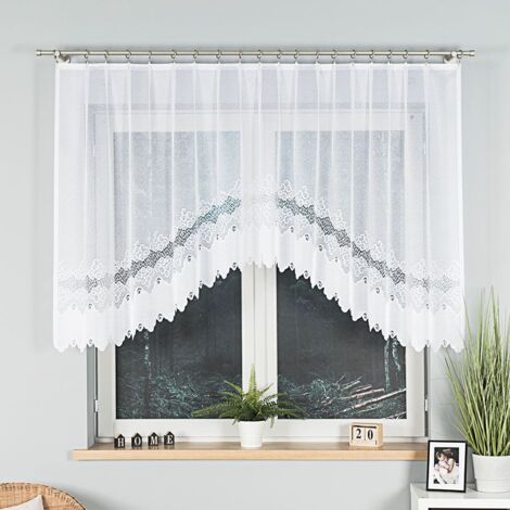 Modesta - rideau prêt à poser avec ourlet - blanc - motif classique - 250 x 120 cm (1/5)