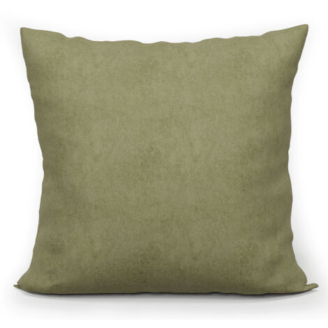 Taie d'oreiller Milas en velours vert lisse, 40 x 40 cm (1/4)