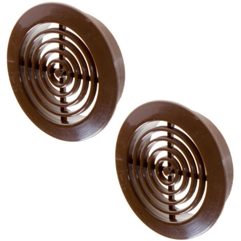 Trou de 45mm de diamètre 2x brun porte ronde air évent grille boiserie (1/3)